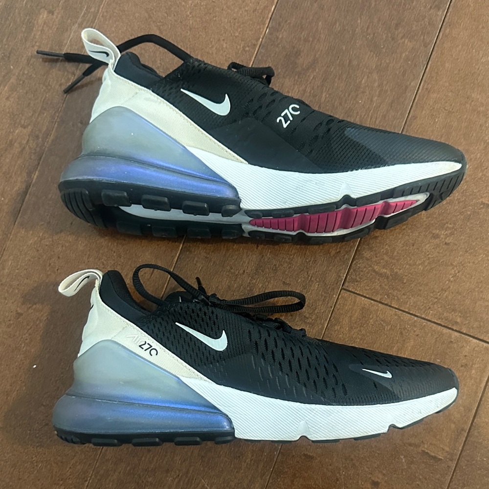 Nike Black White Iridescent Air Max 270 Sneakers - Picture 3 of 9